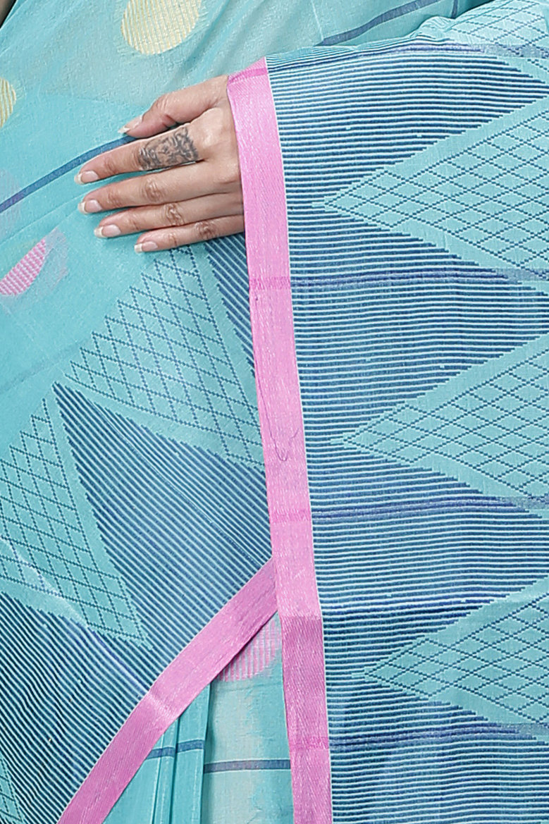 See Green Pure Cotton Rebeka Tant Saree (1005)